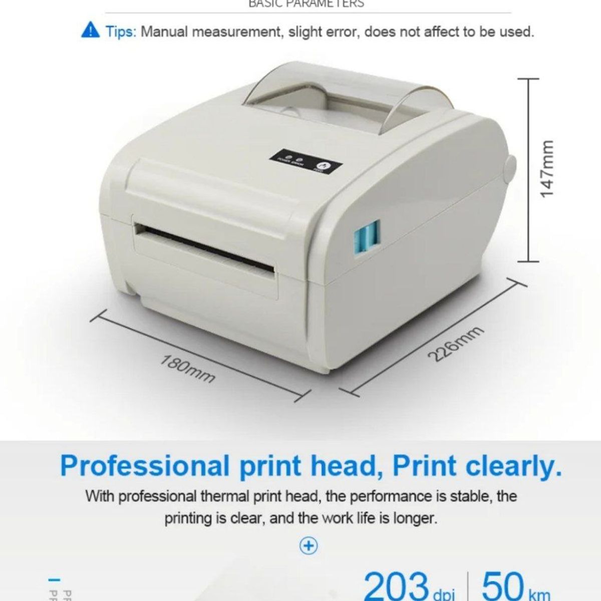 NETUM - Impresora Termica de etiquetas 110mm USB + BT Blanco Marca label printer