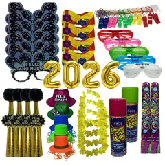 EKOL TACTICA MILITAR - Kit Premium Cotillón Año Nuevo Con Globos 38 Piezas