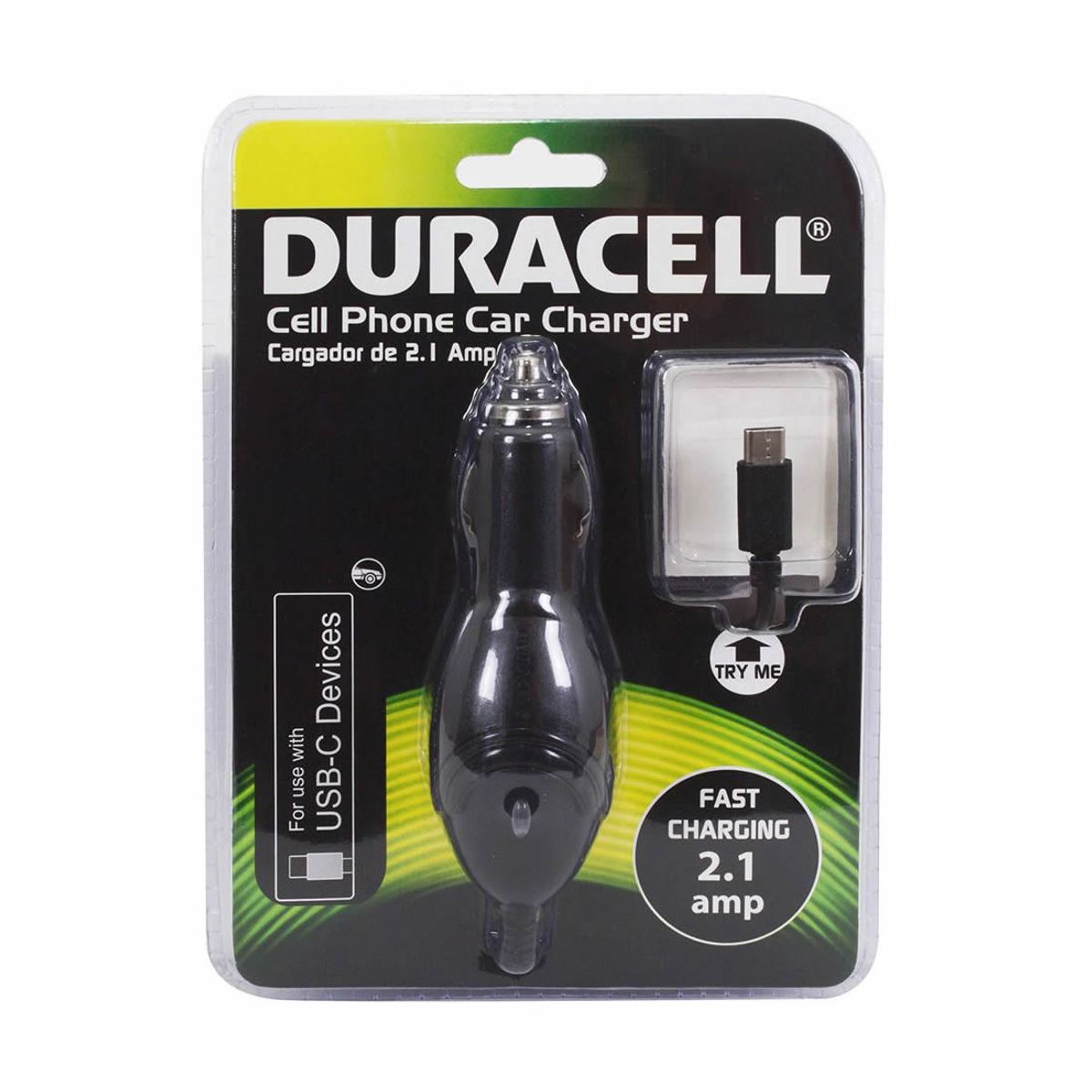 DURACELL - Cargador Auto 12v Tipo C Duracell 21a