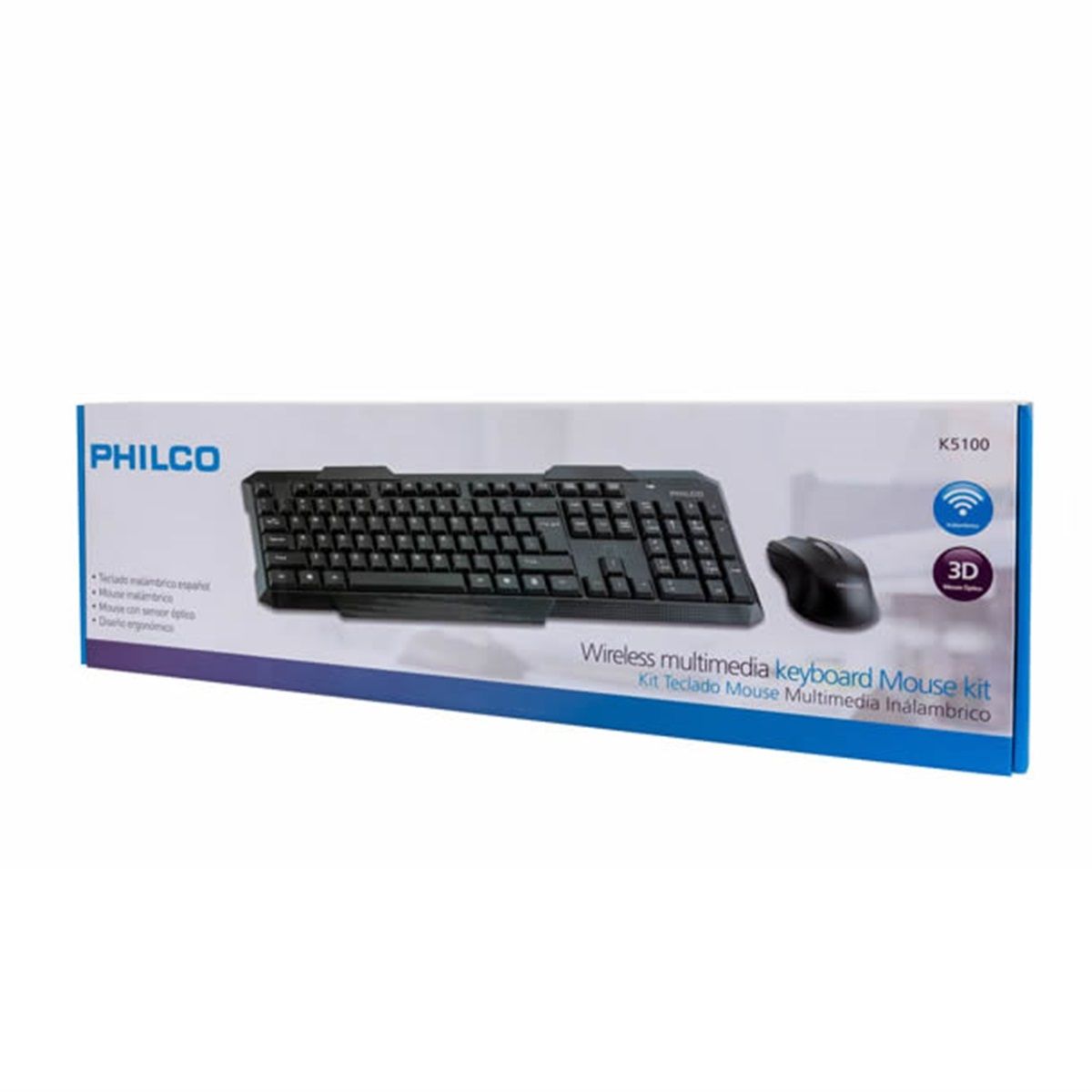 PHILCO - Kit Combo Teclado y Mouse Inalámbrico Philco K5100