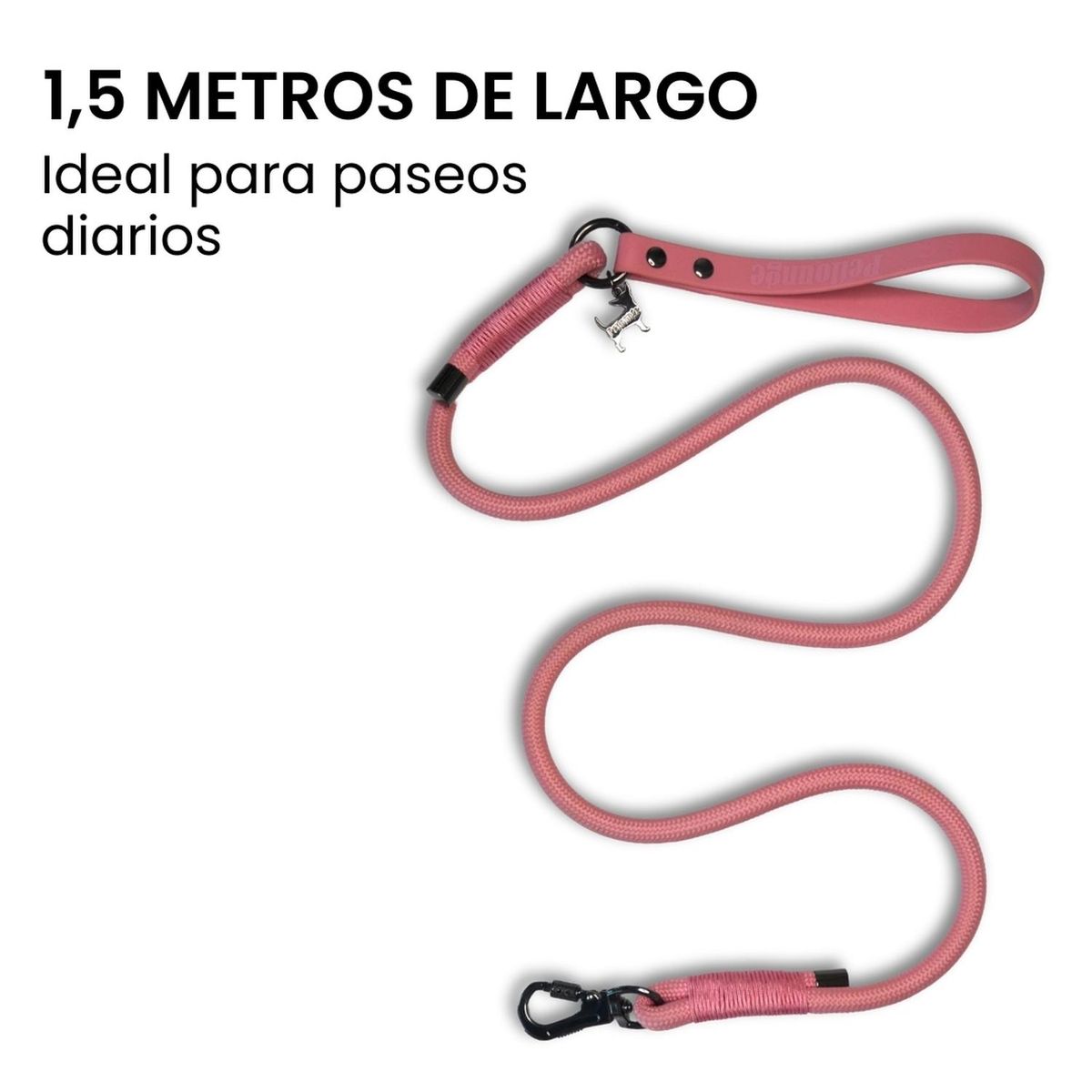 PETLOUNGE - Correa De Paseo Petlounge Easy Glam Mascotas Perros 1.5m - Rosa