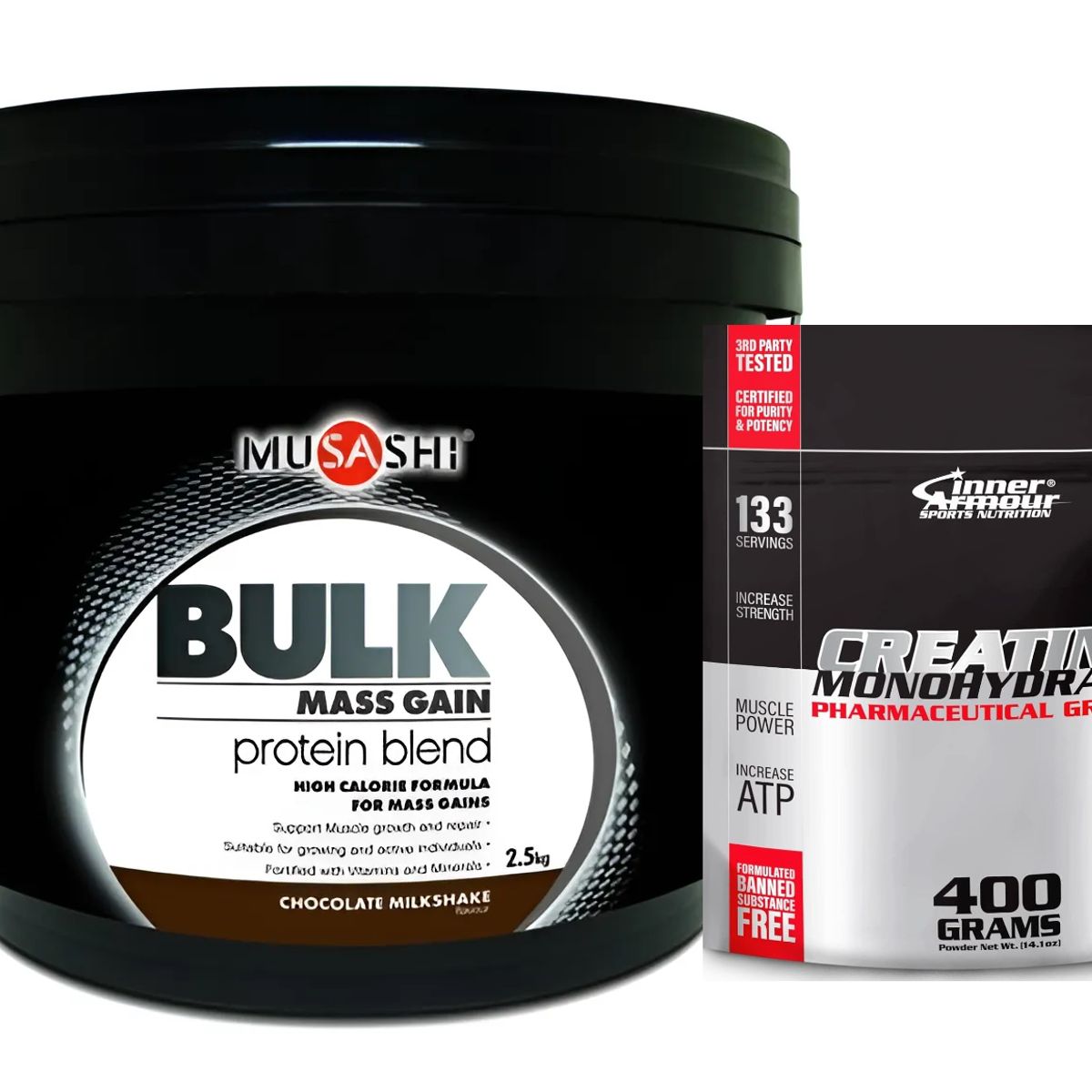 MUSASHI - Proteina Bulk Mass Gain Whey 5 Lbs + Inner Armour Creatina