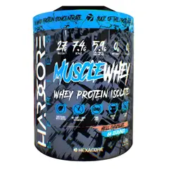 HEXACORE - Proteína Muscle Whey Isolate 4.8 libras 64 servicios CHOCOLATE