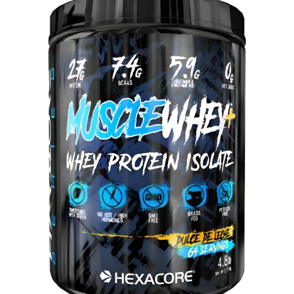 HEXACORE - Proteína Hexacore Muscle Whey Isolate 4.8 libras 64 servicios DULCE DE LECHE