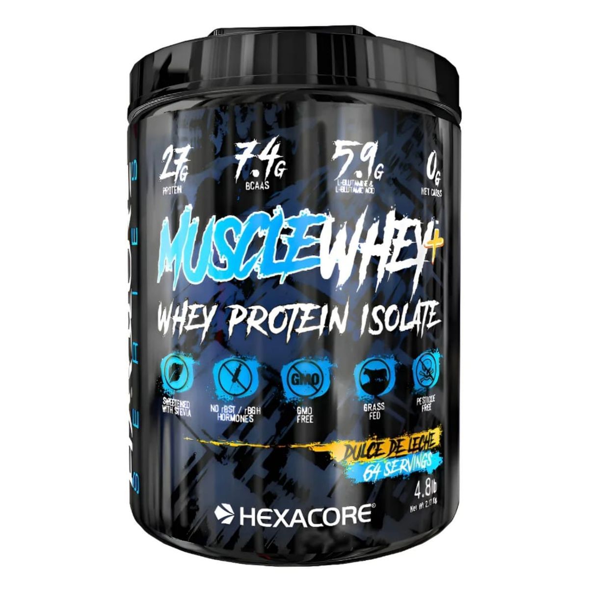 HEXACORE - Proteína Hexacore Muscle Whey Isolate 4.8 libras 64 servicios DULCE DE LECHE