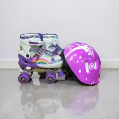 GENERICO - KIT DE PATÍN CUATRO RUEDAS CON LUCES Y TALLA AJUSTABLE TALLA M 35-38