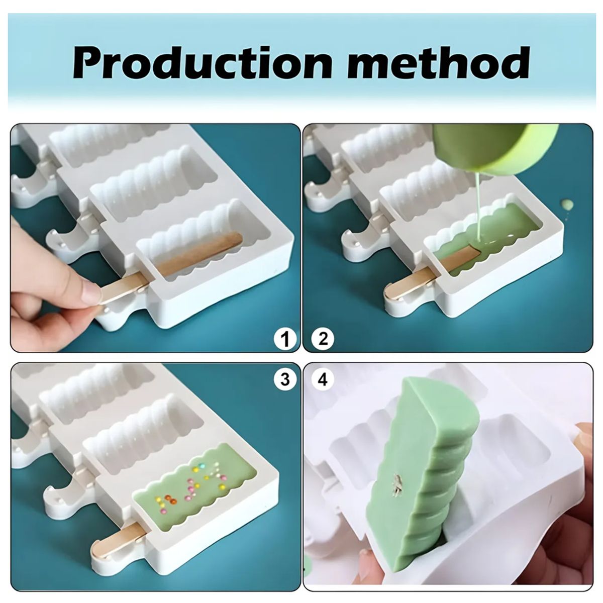 PASTELERIUSCL - 2 Molde Helados Molde Helado Silicona Moldes Paletas Espiral Moldes Para Helados Molde Silicona