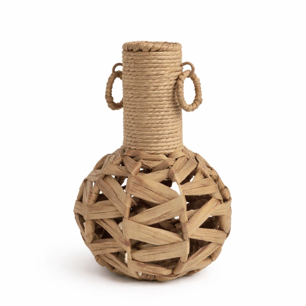 COLETTE - Jarrón y Florero Decorativo Funcional Tejido Yute  Boho Natural