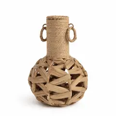 COLETTE - Jarrón y Florero Decorativo Funcional Tejido Yute Boho Natural