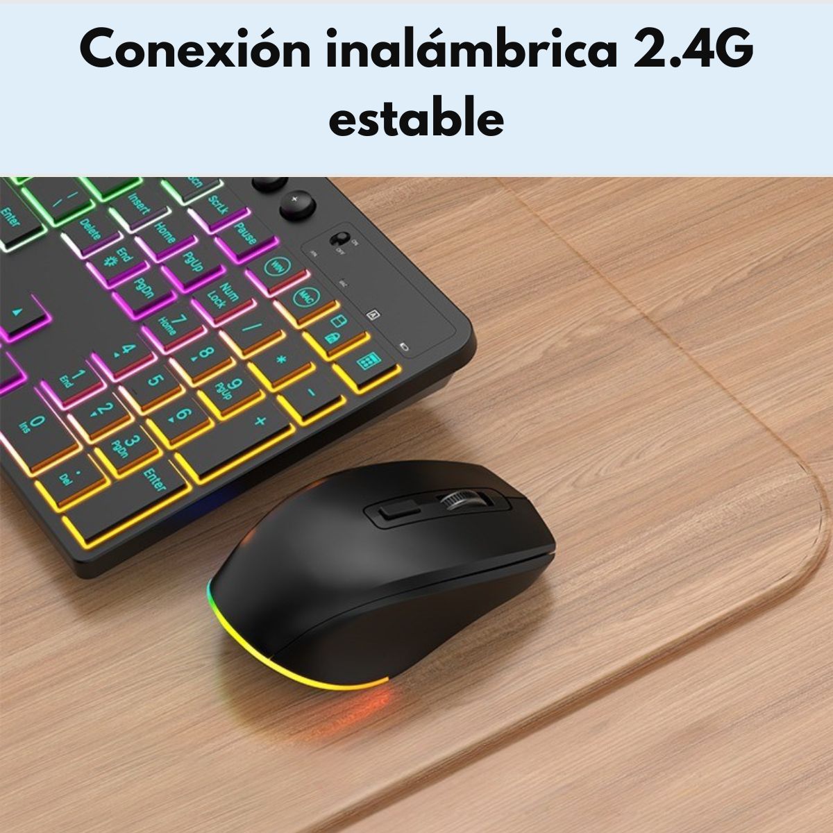 GENERICO - Kit Teclado Mouse Inalámbrico COUSO RGB