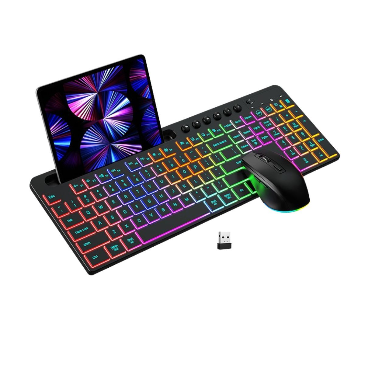 GENERICO - Kit Teclado Mouse Inalámbrico COUSO RGB