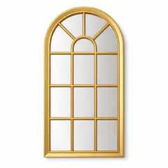 COLETTE - Espejo Tipo Ventana Estilo Farmhouse Dorado
