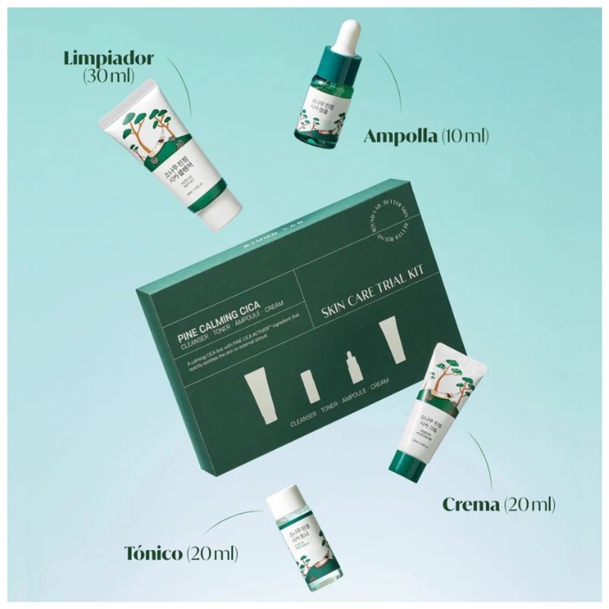 ROUND LAB - Pine Calming Cica Kit de Viaje Round Lab Piel Sensible