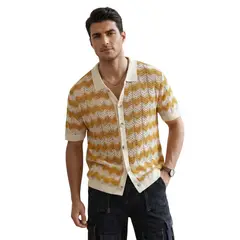 D'JOE - Camisa Tejida Hombre Wave