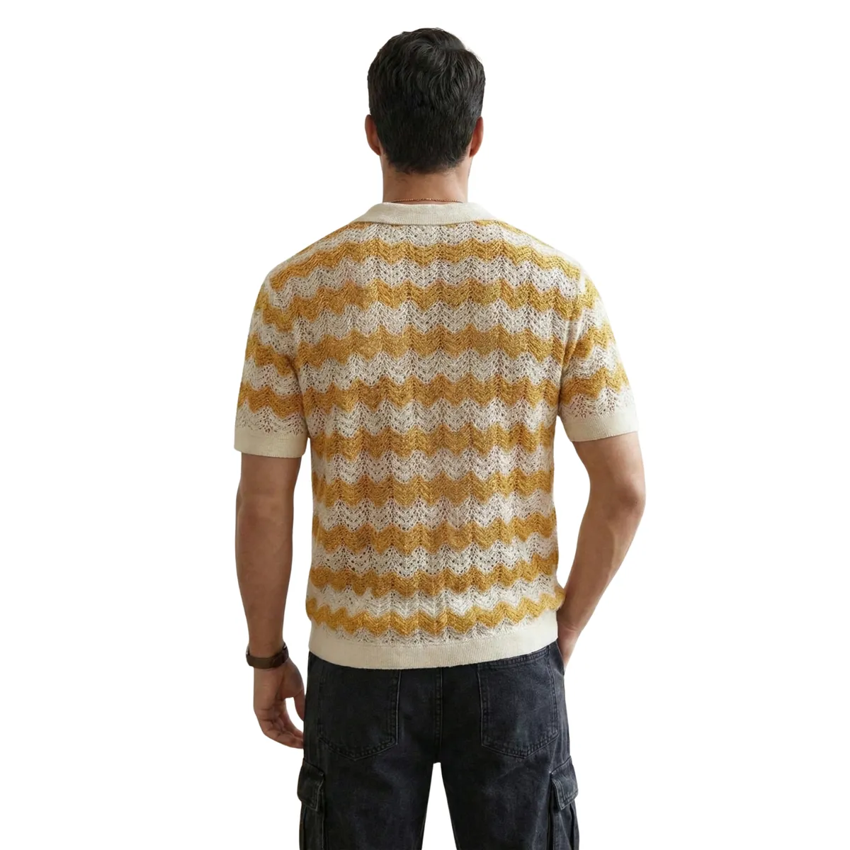 D'JOE - Camisa Tejida Hombre Wave