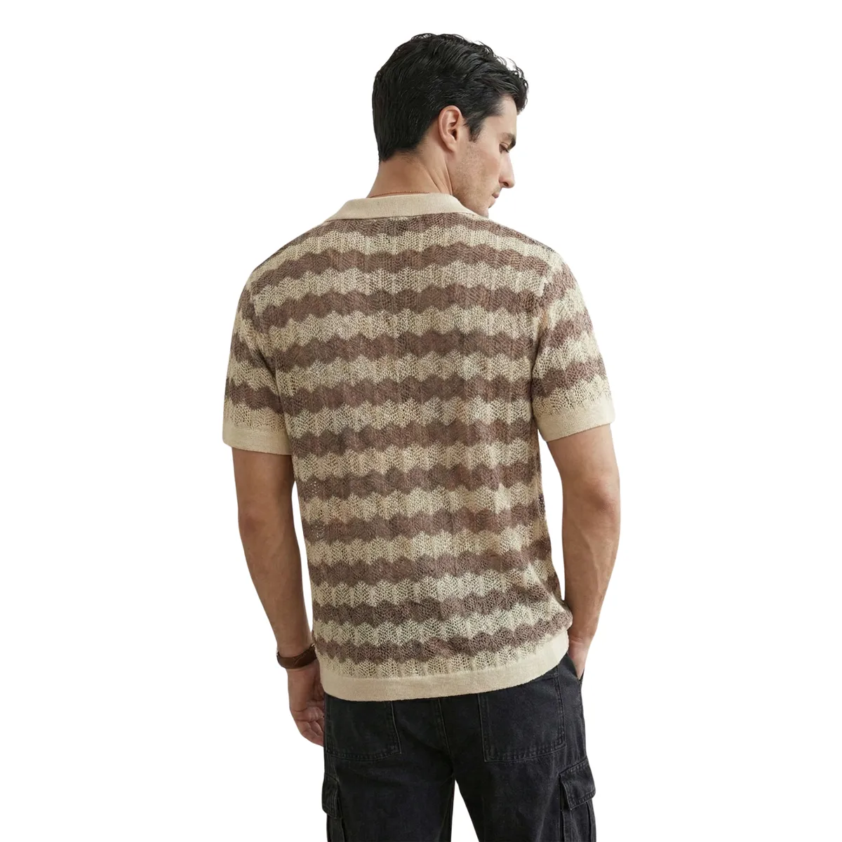 D'JOE - Camisa Tejida Hombre Wave