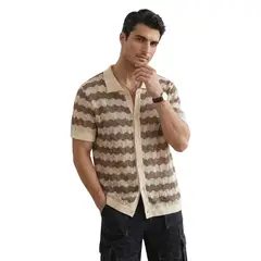 D'JOE - Camisa Tejida Hombre Wave