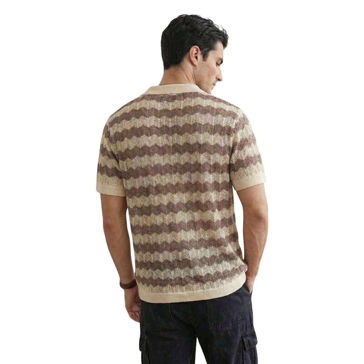 D'JOE - Camisa Tejida Hombre Wave