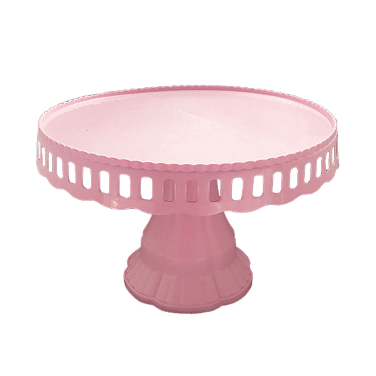 GENERICO - BANDEJA TORTA PLASTICO ROSADO 24CM X1 UNI