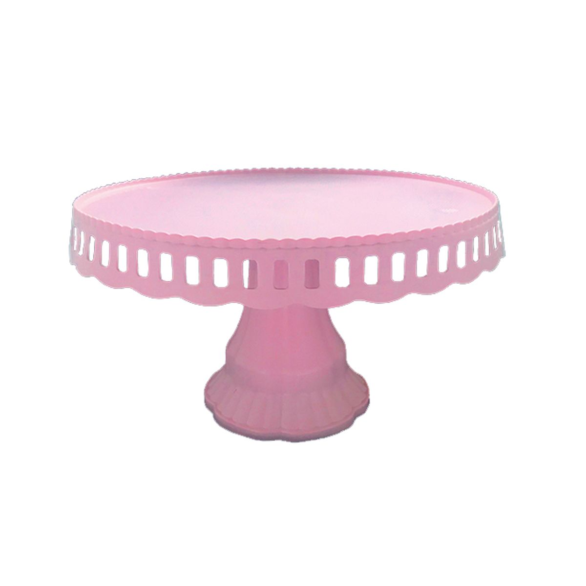 GENERICO - BANDEJA TORTA PLASTICO ROSADO 24CM X1 UNI