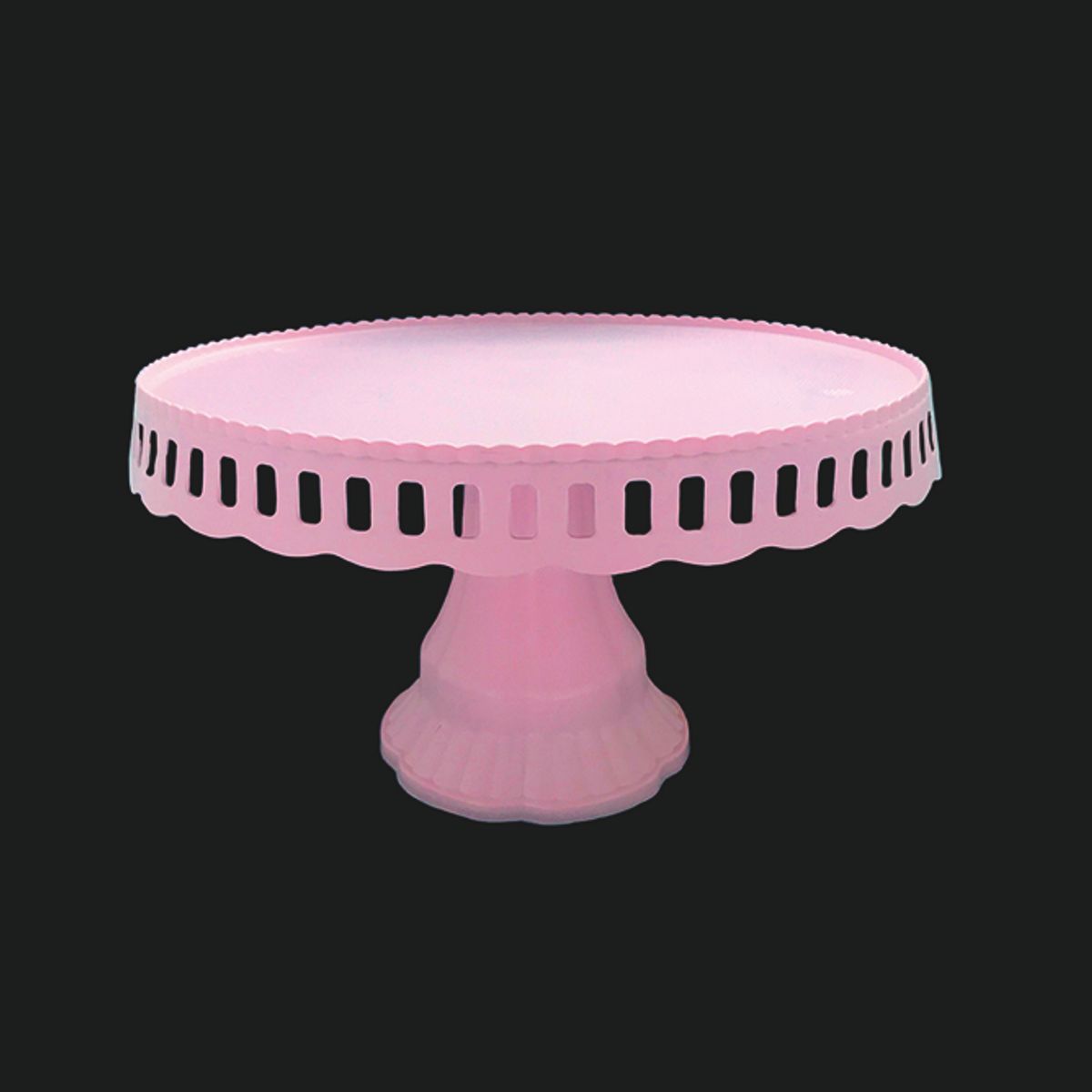 GENERICO - BANDEJA TORTA PLASTICO ROSADO 27CM X1 UNI