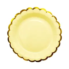 GENERICO - PLATO 7 CARTON PASTEL AMARILLO X6UNI