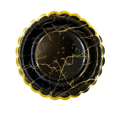 GENERICO - PLATO 7 CARTON MARMOLEADO NEGRO X6 UNI