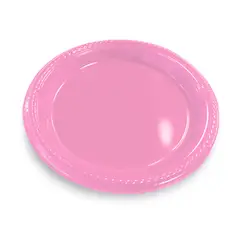 GENERICO - PLATO 7 PLASTICO ROSADO X10 UNI