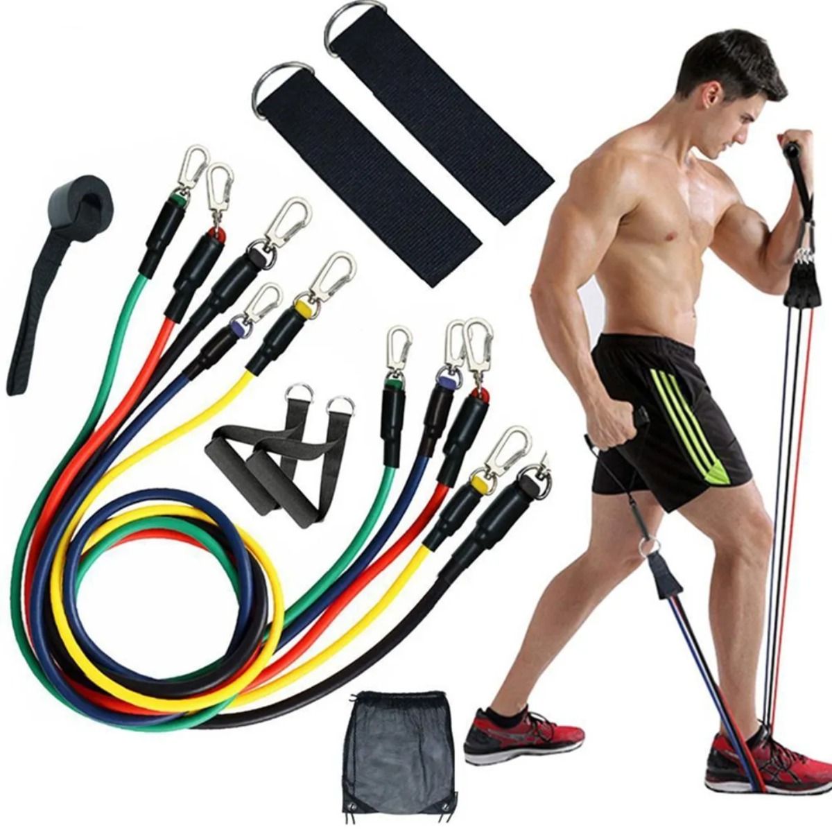 MOVI - Set de Bandas Elásticas de Ejercicio  Entrena Todo tu Cuerpo Donde Quieras
