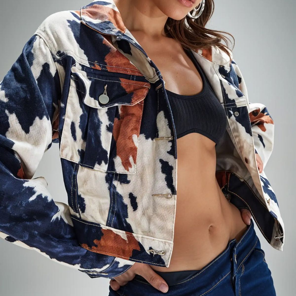 VARIOS - Chaqueta Vaca Denim Multicolor She Shines