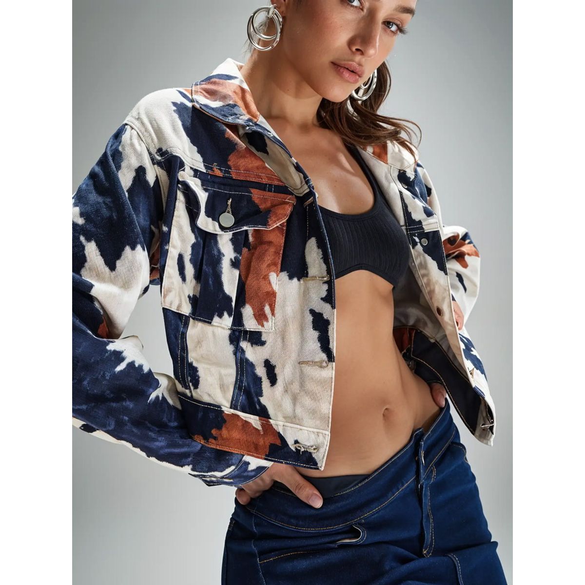 VARIOS - Chaqueta Vaca Denim Multicolor She Shines