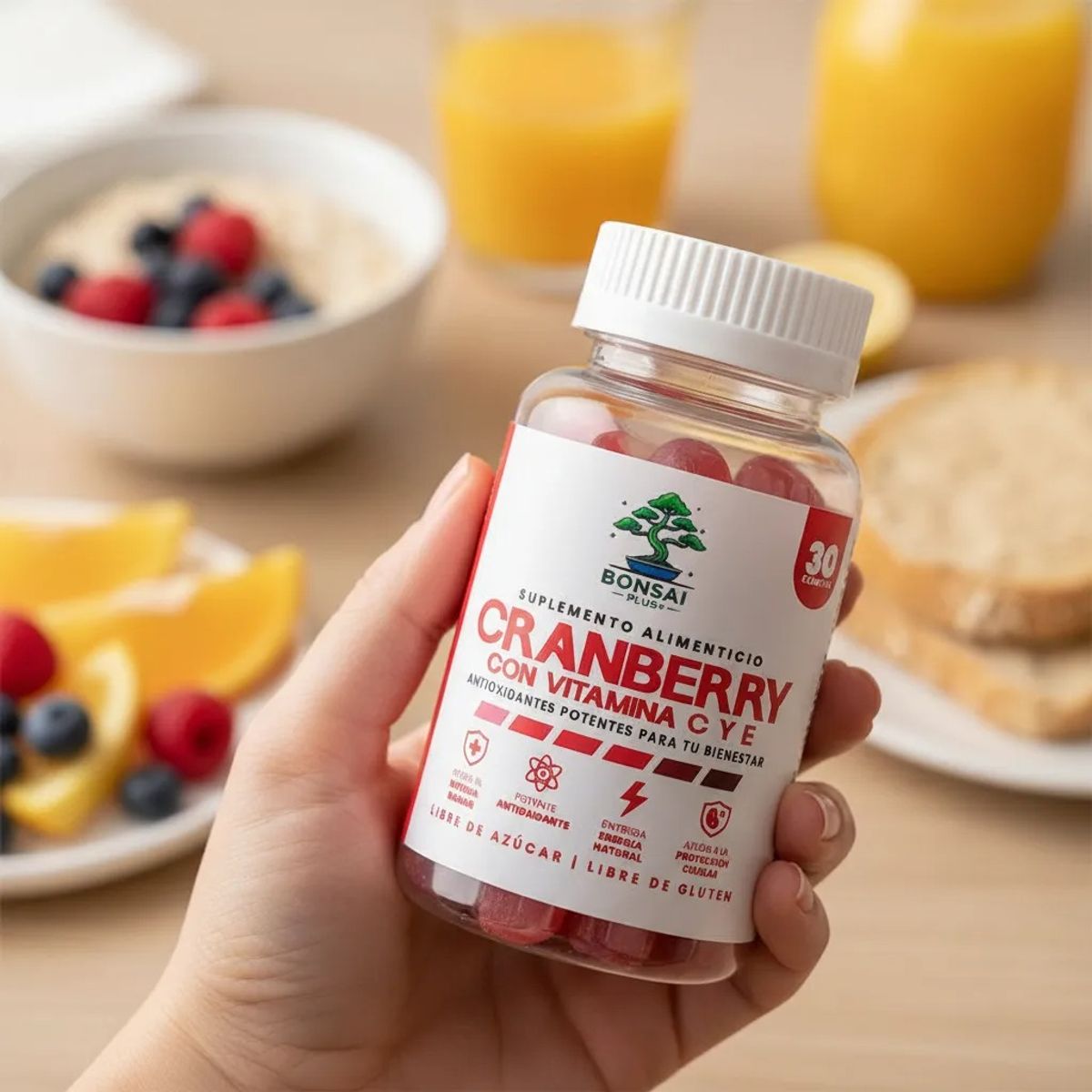 GENERICO - Gomitas de Cranberry con Vitamina C y E 30 Unidades Bonsai Plus+