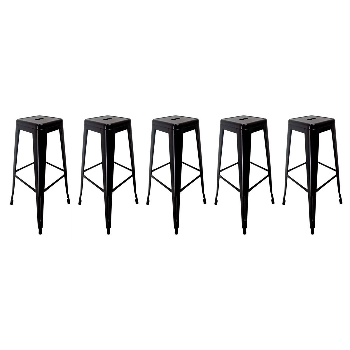 GLOBAL LATIN GROUP - Pack 5 Taburete en Acero Ideal para Bares Cocina y Restaurante