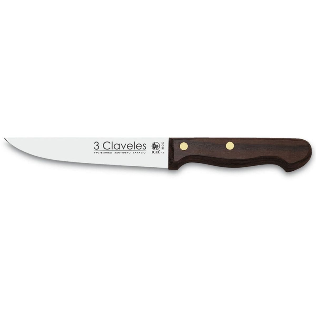 3 CLAVELES - Cuchillo Inox Cocina 13,5 cm Mango Madera