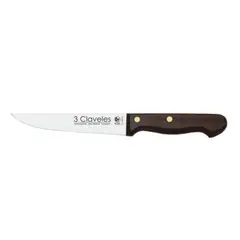3 CLAVELES - Cuchillo Inox Cocina 18 cm Mango Madera