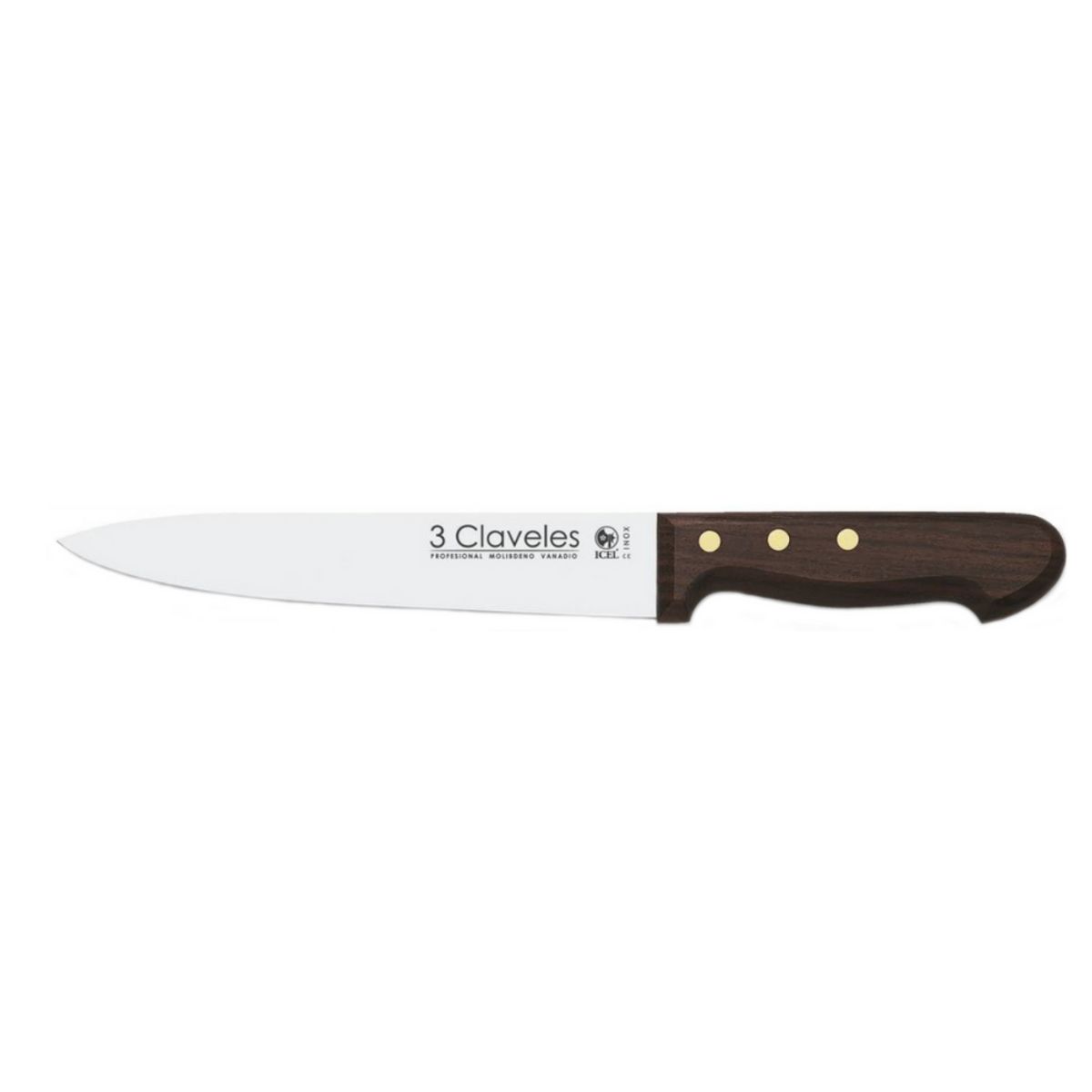 3 CLAVELES - Cuchillo Inox Cocina 18 cm Mango Madera