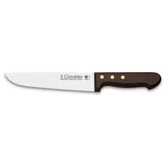 3 CLAVELES - Cuchillo Inox Carnicero 18 cm Mango Madera