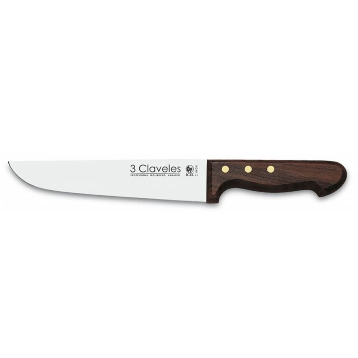 3 CLAVELES - Cuchillo Inox Carnicero 20 cm Mango Madera