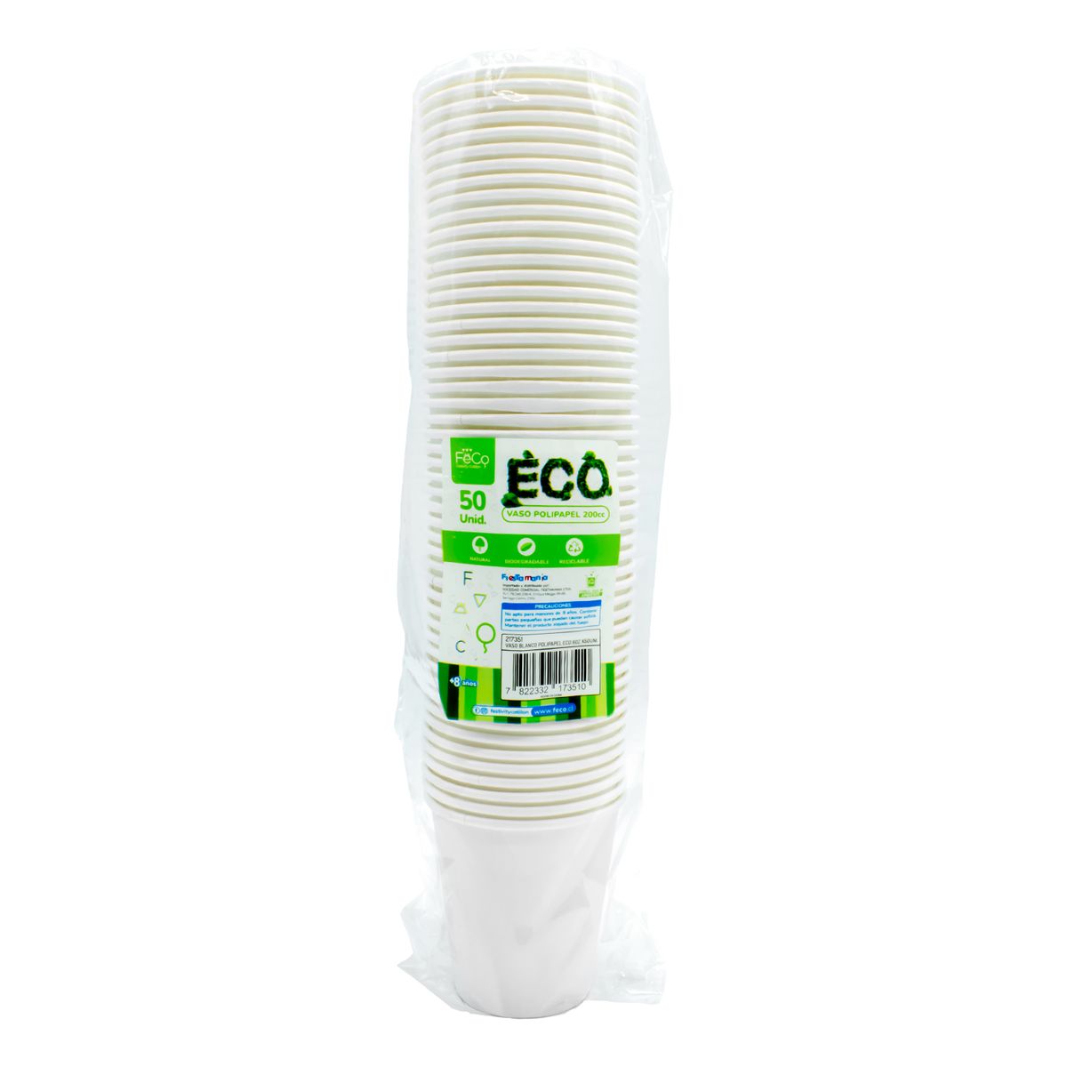 GENERICO - VASO BLANCO POLIPAPEL ECO 6OZ X50UNI