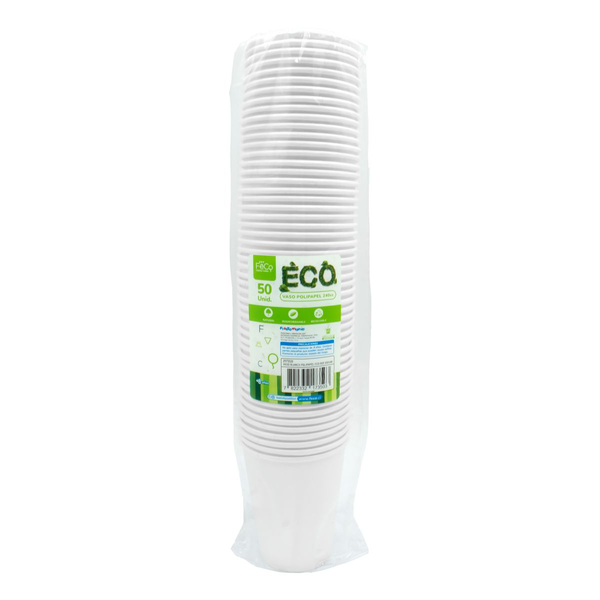 GENERICO - VASO BLANCO POLIPAPEL ECO 8OZ X50UNI
