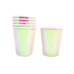 GENERICO - VASO CARTON 7 OZ NACARADO BLANCO X6UNI