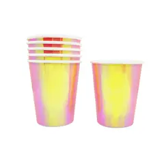 GENERICO - VASO CARTON 7 OZ NACARADO ROSADO X6UNI