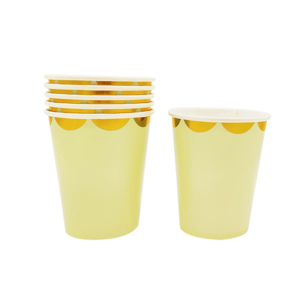 GENERICO - VASO CARTON 7 OZ PASTEL AMARILLO X6UNI