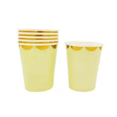 GENERICO - VASO CARTON 7 OZ PASTEL AMARILLO X6UNI