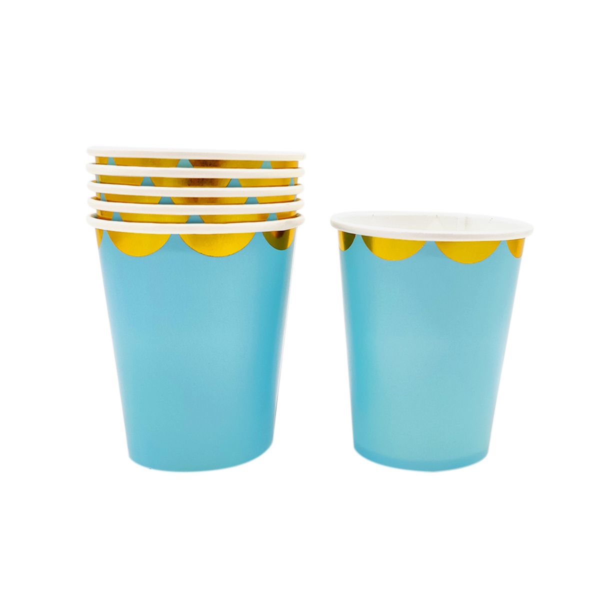GENERICO - VASO CARTON 7 OZ PASTEL CELESTE X6UNI