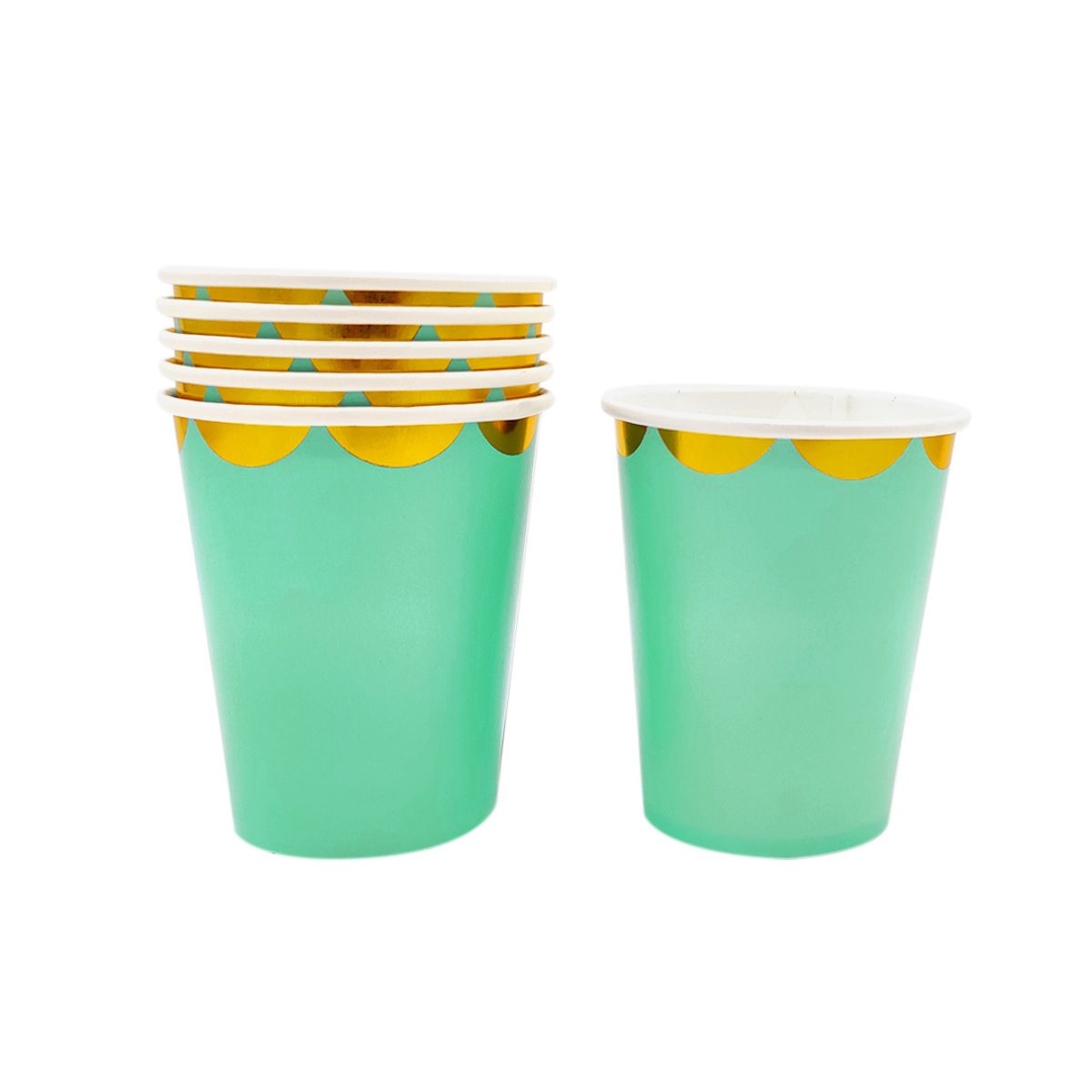 GENERICO - VASO CARTON 7 OZ PASTEL MENTA X6UNI