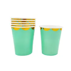 GENERICO - VASO CARTON 7 OZ PASTEL MENTA X6UNI