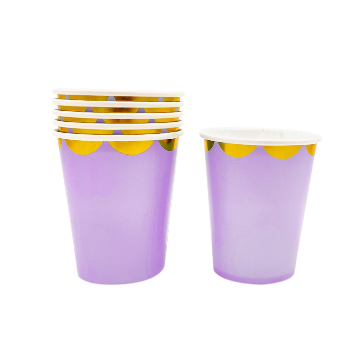 GENERICO - VASO CARTON 7 OZ PASTEL MORADO X6UNI