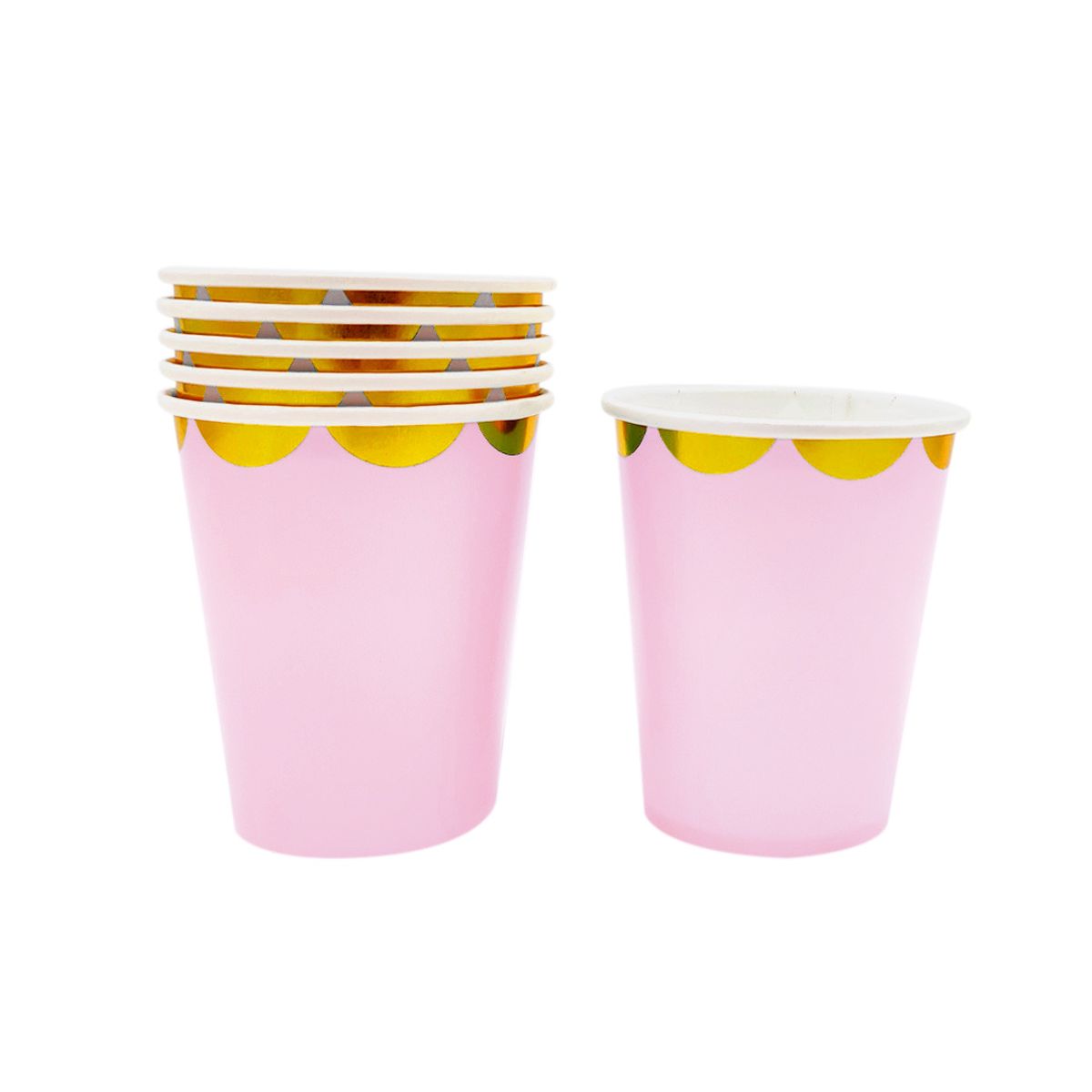 GENERICO - VASO CARTON 7 OZ PASTEL ROSADO X6UNI