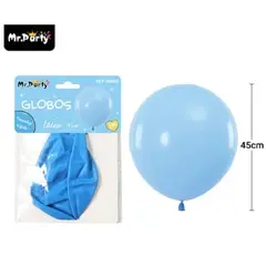 GENERICO - Globos de látex celeste mate 45cm